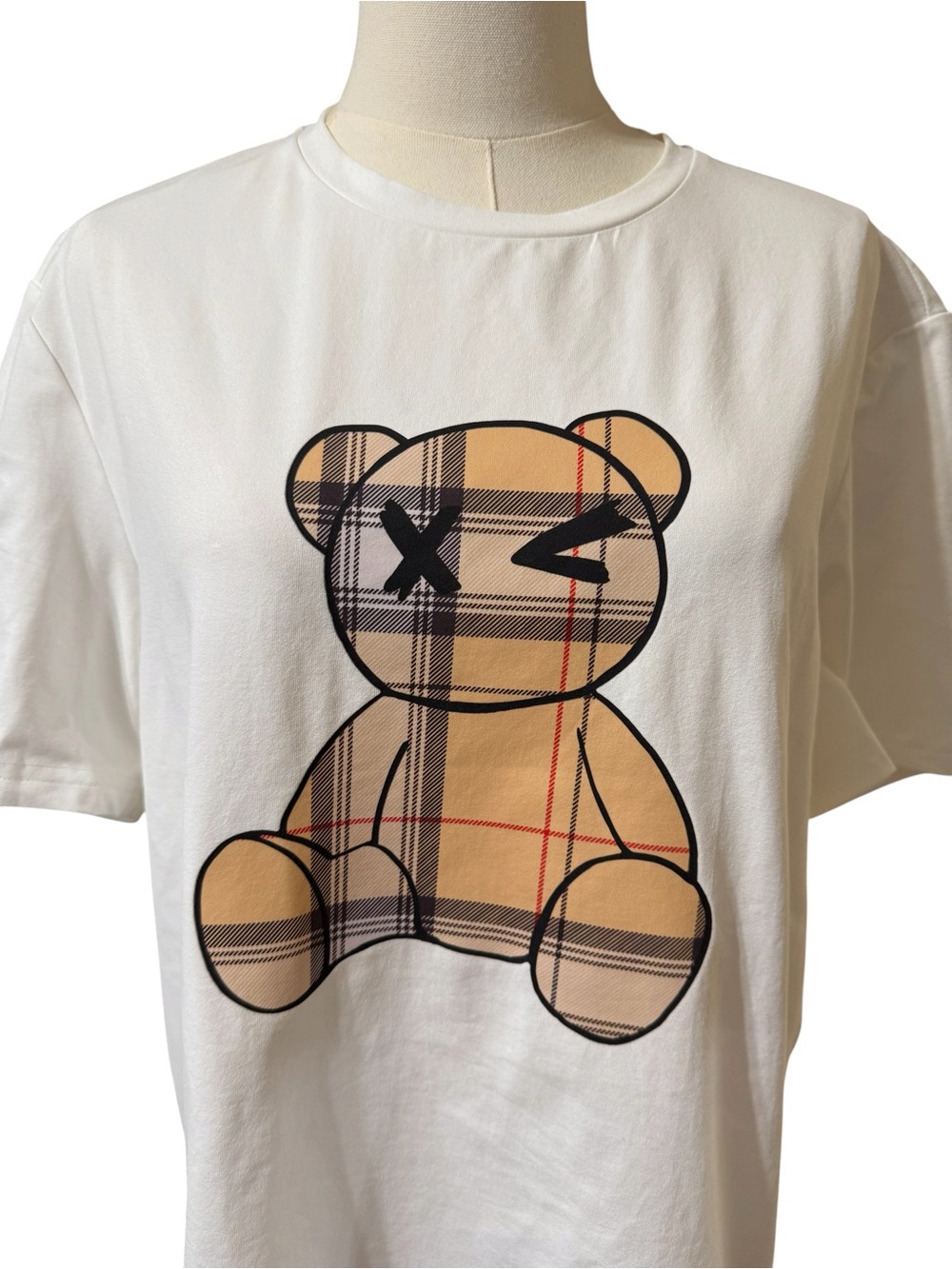 Shein Plaid‎ Bear Shirt SZ MED NWOT - Picture 3 of 5